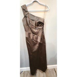 White Vera Wang Dress Women's Size 8 Dark Grey/Taupe floor length #VW360013.